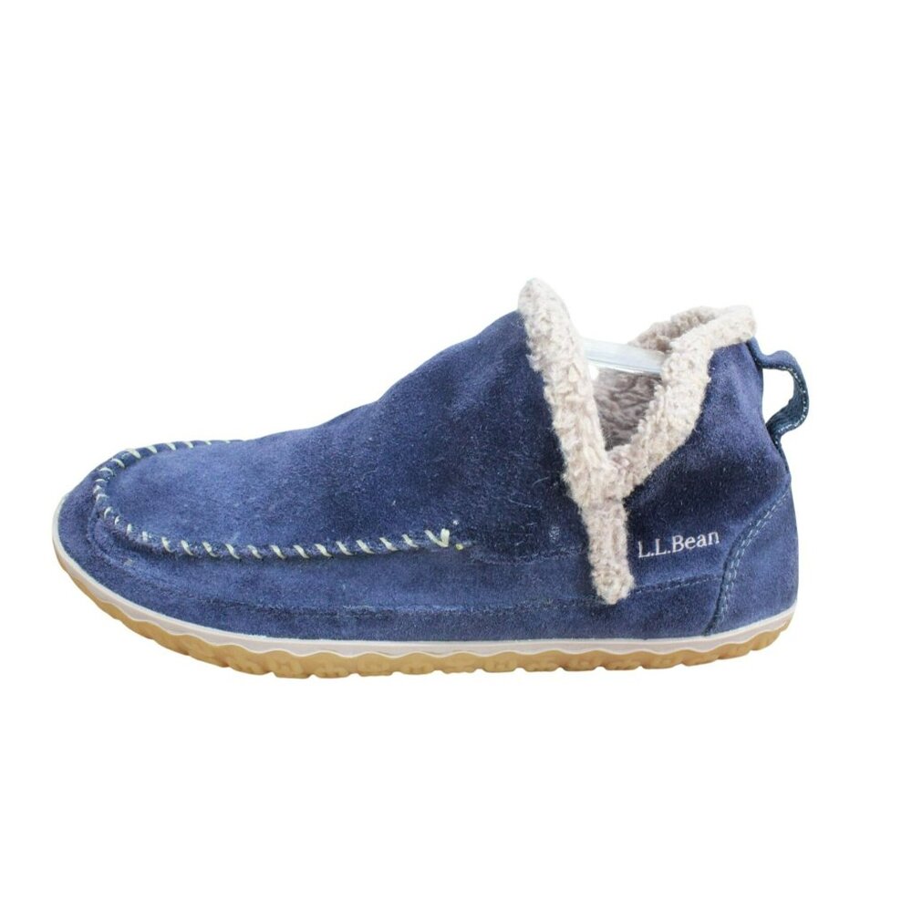 LL Bean Purple Suede Fleece Lined Mountain Moccasin Slipper Ankle Boots Sz 10 M